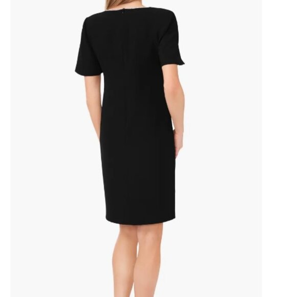 CeCe Black Mini Dress with White Trim - Picture 6 of 6